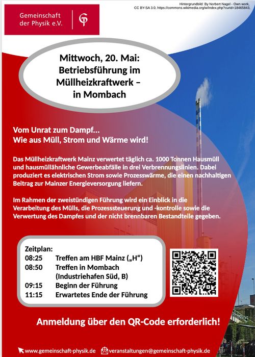 Betriebsführung im Müllheizkraftwerk - Werbeplakat